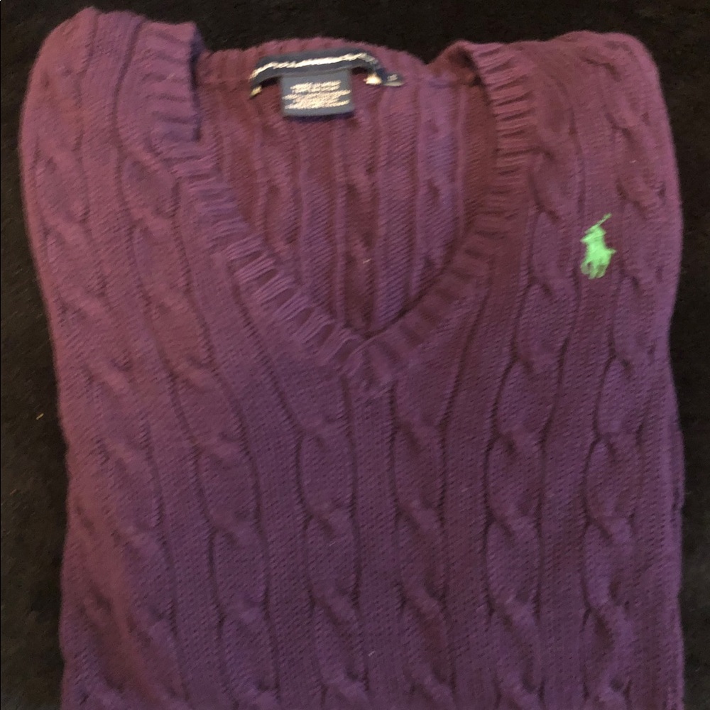 Ralph Lauren Sport V-neck Purple Sweater